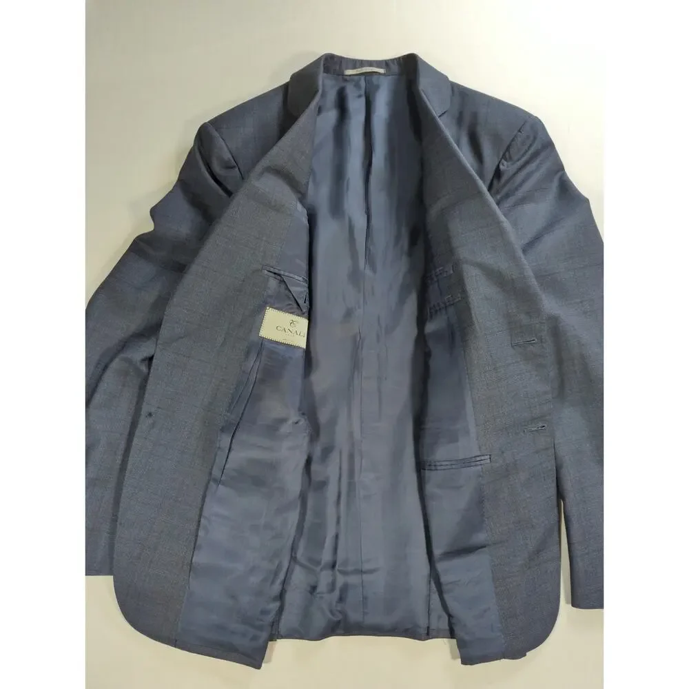Canali Gray Wool Blazer Sport Coat Mens 42R 52 Made in Italy 2 Button Jacket